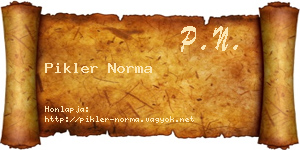 Pikler Norma névjegykártya